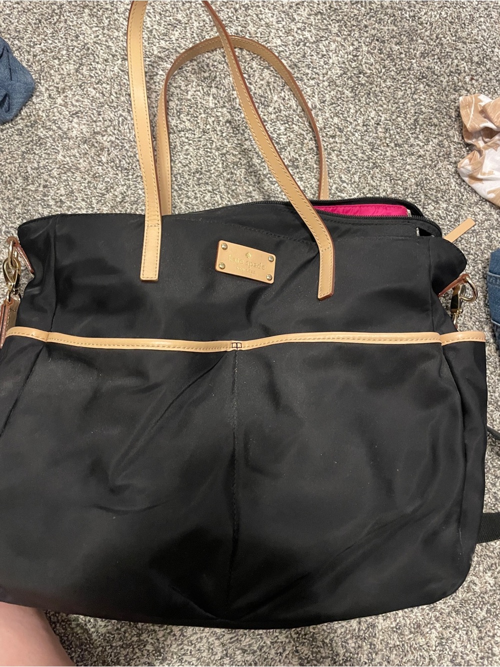 Kate Spade Honey Baby Bag Kennedy Park Black Nylon Diaper Bag
